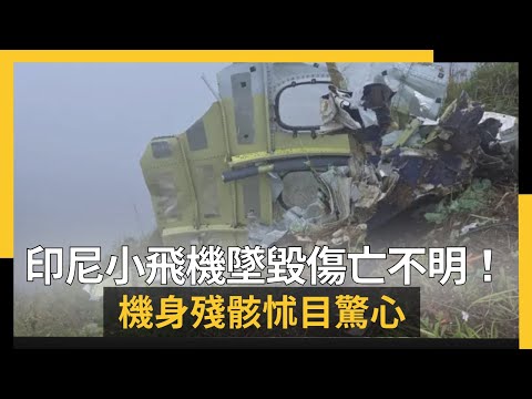 印尼小飛機墜毀傷亡不明！機身殘骸怵目驚心｜NOWNEWS #cc字幕