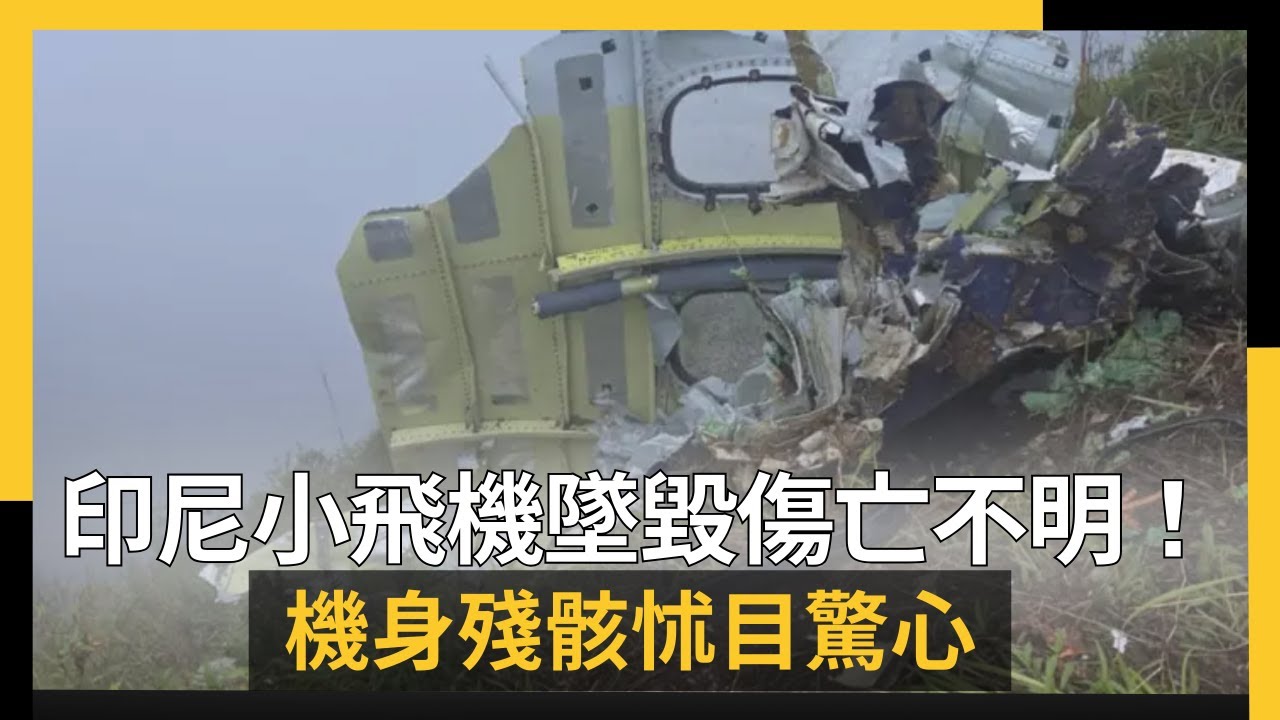 印尼小飛機墜毀傷亡不明！機身殘骸怵目驚心｜NOWNEWS 