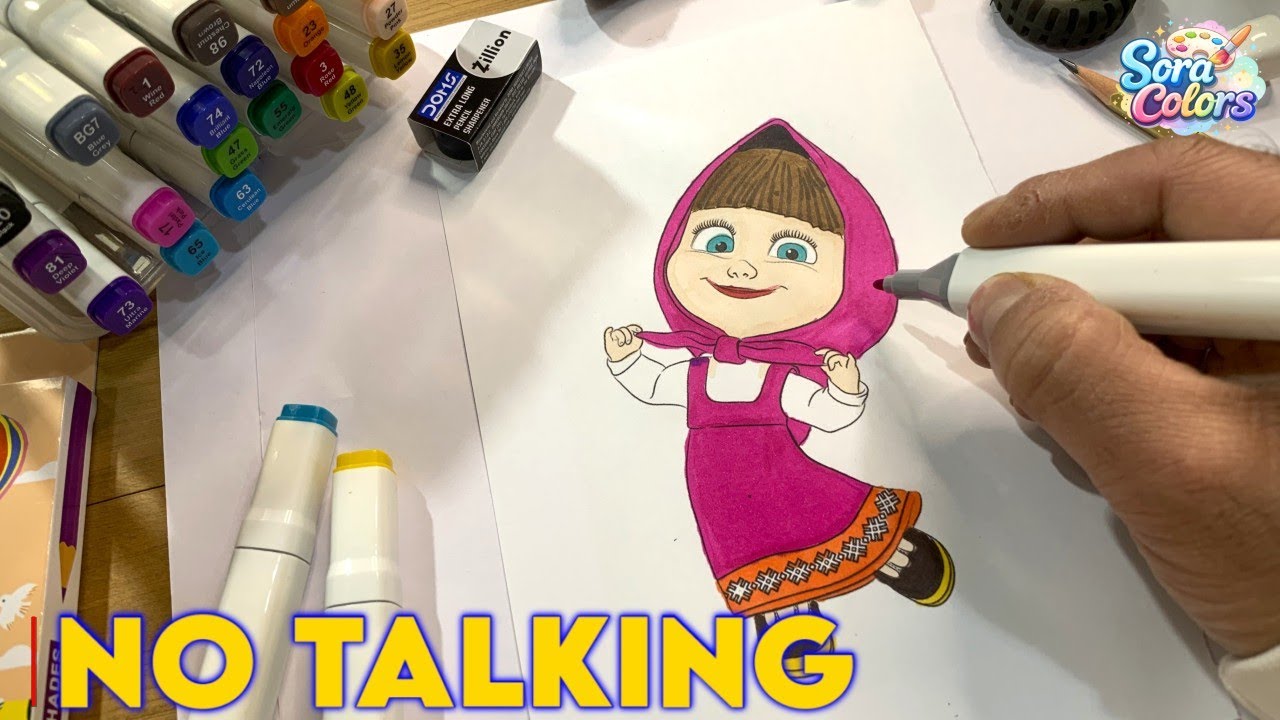 Oddly Satisfying Cute Masha Coloring ASMR 🎨 | Alcohol Markers