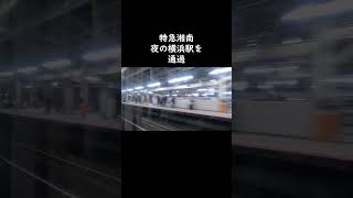 【JR東日本】特急湘南 夜の横浜駅を通過