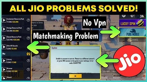 PUBG Network Error, Matchmaking problem, Mic Glitch, Login Problem, Solved On Jio Sim | PUBG Mobile