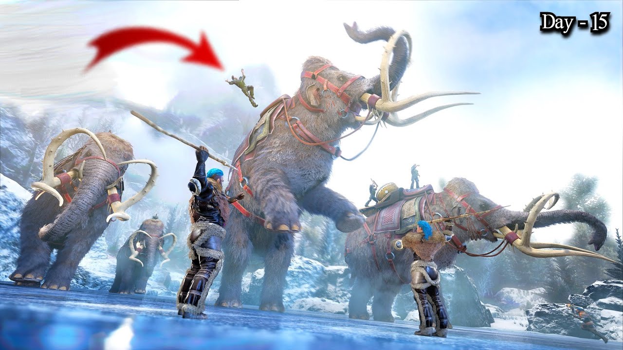 ရေခဲတောင်ပေါ်က ဆင်ရိုင်းဖမ်းပွဲကြီး (Day-15) ARK: Survival Ascended | SMART On Live