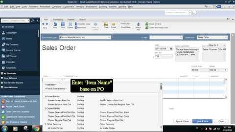 QUICKBOOKS SALES ORDER