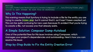 Resolving Symfony make:entity Crash on New Project