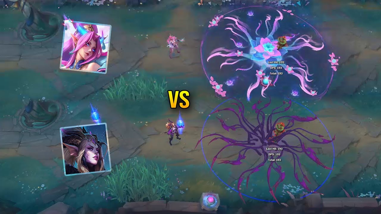 Spirit Blossom Zyra vs Dragon Sorceress Zyra - Skin Comparison - League of Legends