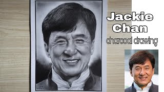 Jackie Chan charcoal drawing #art #charcoal screenshot 1