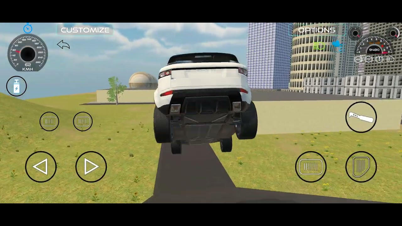 Range Rover car driving after tyre puncture simulator 3d game
