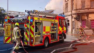 Fire Trucks responding to MAJOR Nightclub Fire - Kirkcaldy Kitty's Fire