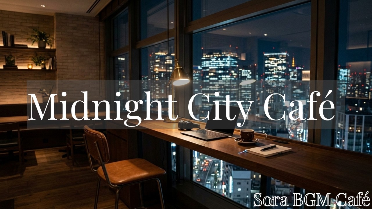 Midnight City Café View | Focus Jazz for Late Night Work 🌃☕