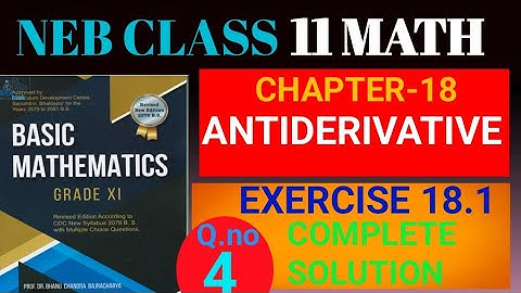 Class 11 Math, Exercise 18.1,Q.no 4 Full solution, Antiderivatives,#neb @niranjansharma1065