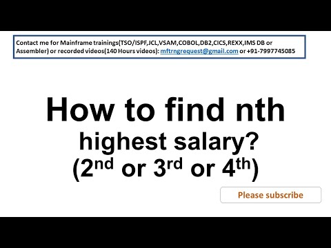 Finding highest Salary in DB2 | How to find 2nd highest salary?
