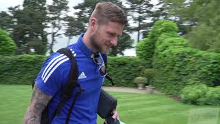 Scotland Arrive at the Team Base