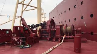 Madrid Maersk Lowering Anchor by Gravity, Sea Trial 2017