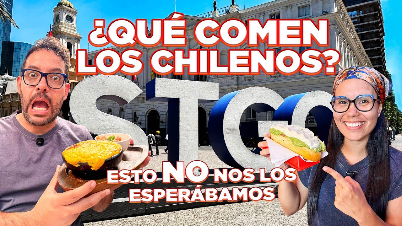 Comida Chilena 🇨🇱 ¿Qué desayunan y almuerzan los chilenos?Probamos TODO en Santiago por primera vez.