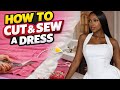 How to cut and sew this trendy dress . Beginner friendly 