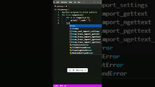 python program to print pattern patternprinting patternprogram patternprogramming python coding