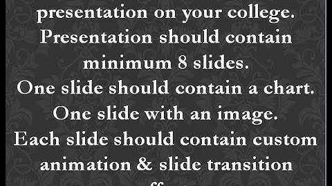 SOP 4 || FYJC || Create an Informative presentation on your college.