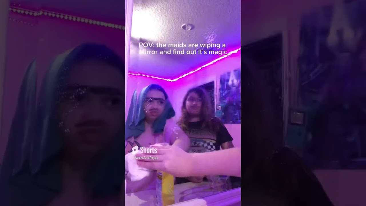 🧻POV: the maids are wiping a mirror and find out its a magic mirror🧻 (wipe it down trend) 