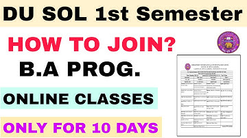 How To Join DU SOL 1st Semester Online Classes Update 2023 | SOL B.A Prog Online Classes Link 2023