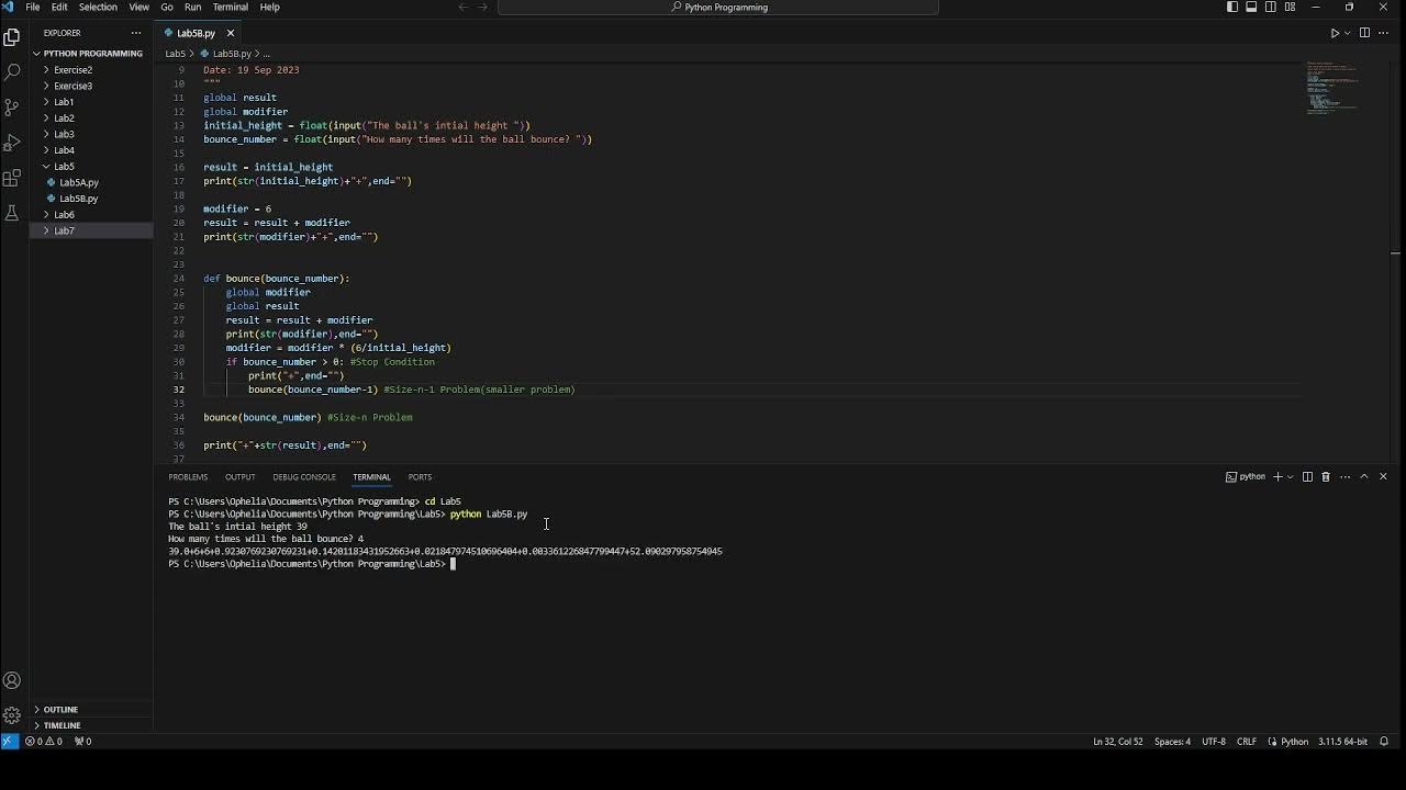 Lab 5B Recursion Bouncy Ball - YouTube