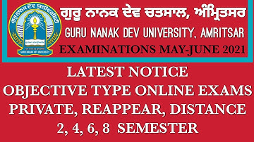 ONLINE EXAMS NOTICE RELEASED||GURU NANAK DEV UNIVERSITY AMRITSAR EXAMS 2021 NEWS UPDATE TODAY||