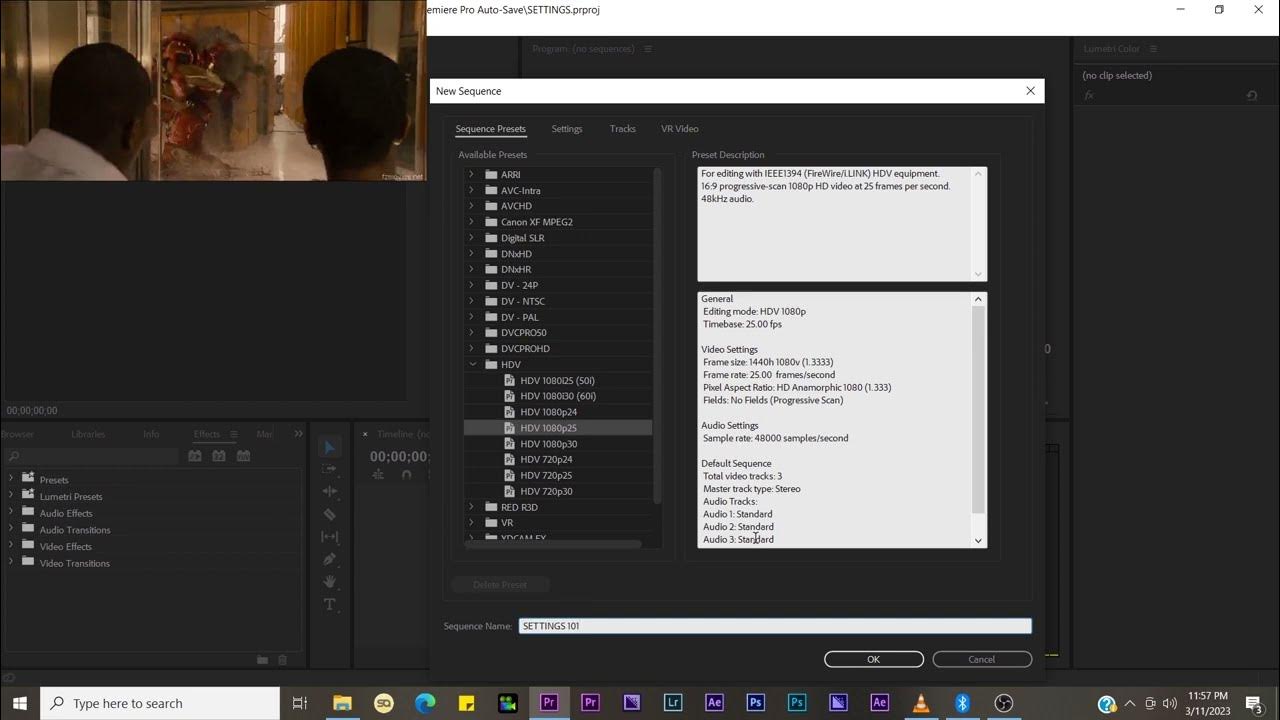 Starting a Premier pro project with the proper SETTINGS premierpro 