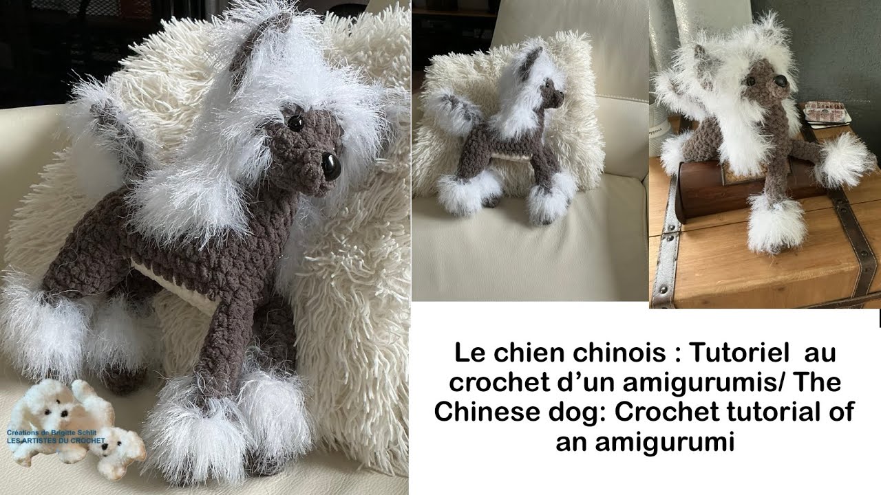 Le chien chinois : Tutoriel  au crochet d’un amigurumis/ The Chinese dog: Crochet tutorial 