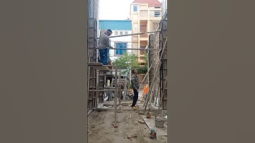 Ghép cốp pha cột giáp nhà hàng xóm #construction #building #shorts