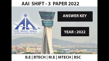 AAI ATC SHIFT-3 PAPER 2022 || ANSWER KEYS || AAI ATC 2022