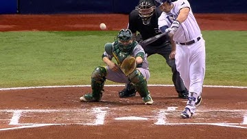 OAK@TB: Pearce singles in Rays first run of the game