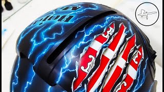 How to Airbrush Realistic Lightning on a Helmet - TUTORIAL