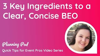 Details Banquet Event Order - 3 Key Ingredients to a Clear, Concise BEO Update