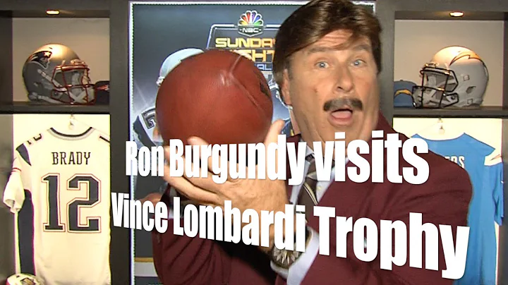 Ron Burgundy Visits Vince Lombardi Trophy at USD, ...