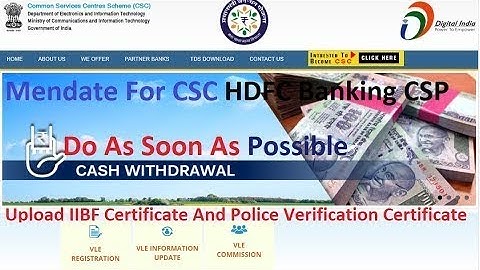 How to update and upload IIBF | Police verification Certificate VLE Information for HDFC BC Point