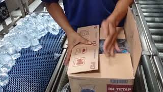 cara packing air minum jenis cup/gelas