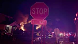 Massive House Fire Destroys Selden Residence  Intense Overnight Firefight