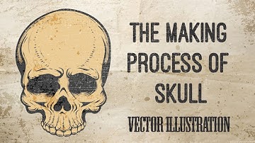 Speed art skull drawing vector skull with coloring