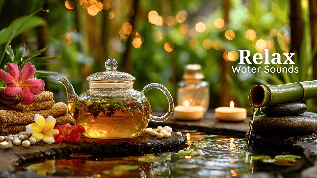 Relaxing Music + Bamboo Water Sounds 🌿 Deep Sleeping Music, Stress Relief, Calm the Mind, Spa BGM
