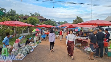 ตลาดหนองผือ #อาหารธรรมชาติ #อาหารตามฤดูกาล #ปลาน้ำโขง ผักสดๆ #ทุกเช้าวันพุธ เขมราฐ อุบลราชธานี