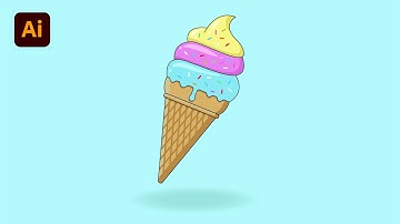 Ice cream Illustration Design | Adobe Illustrator Tutorial