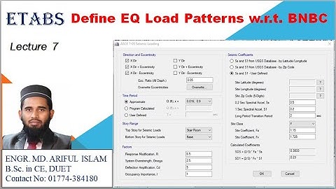 Lecture 7 How to Apply Earthquake Load Patterns According to BNBC in ETABS