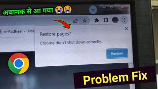 chrome didn't shut down correctly problem fix | windows chrome didn't shut down error | restore page