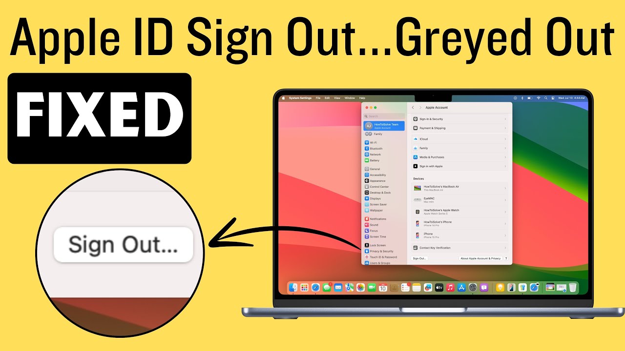 Fix Apple ID Sign Out Greyed Out On Mac 2025 MacOS Sequoia Sonoma fix-apple-id-sign-out-greyed-out-on-mac-2025-macos-sequoia-sonoma