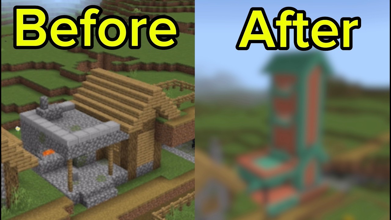 I Transformed an Entire Minecraft Village!!! - YouTube