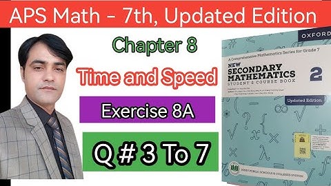 Exercise  8A Question 3 To 7 II APS Mathematics 7th II New Secondary Mathematics book 2 #taleem