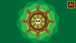 How to Design a Vector Pirate Ship Helm | Adobe illustrator 2020 Tutorial | Game Asset | Logo Design