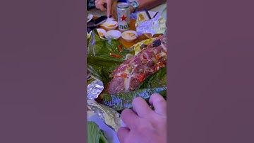 Cá nướng lá chuối hương vị khác biệt hẳn các kiểu nướng khác. #canuong #grilledfish