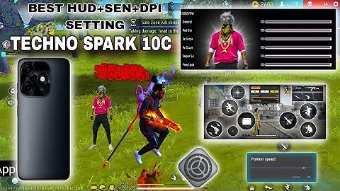 Tecno Spark 10c📱 free fire best dpi+sensitivity+hud || Tecno Spark 10c free fire headshot settings