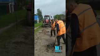 На улицах города Быхова ведется ямочный ремонт асфальтобетонного покрытия