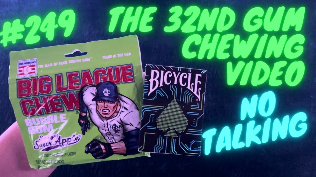 ASMR Gum Chewing, Mouth Sounds, Soft Spoken Whispers ~ Solitaire #249: Big League Chew - No Talking